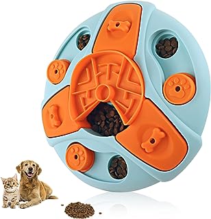ペット食器 犬フード入れおもちゃ 早食い防止 犬 猫 知育玩具 犬おもちゃ ストレス解消 ペット用品 嗅覚訓練 犬噛む 集中力向上 性格改善 運動不足 分離不安  IQ UP  (Blue+orange)