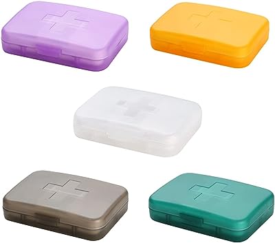ピルボックス オーガナイザー、トラベルピルボックス、 7日間ピルボックス、6コンパートメント、開けやすい、薬ディスペンサー、ビタミン、栄養補助食品、薬用の便利で耐湿性の薬箱 (Color : 5 Items)