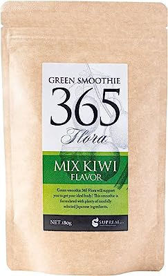 グリーンスムージー ダイエット 180g 約30杯分 粉末 キウイ味 人工甘味料不使用 スムージー 乳酸菌 酵素 イヌリン Green Smoothie 365 Flora