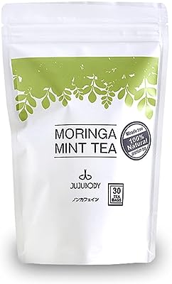 ホールフード ノンカフェインティー オーガニックミントティー 60g(ペパーミントとモリンガの上品な味わい) ハーブティー 茶葉 モリンガ茶 ホールフード【JUJUBODY】プレミアムモリンガミントティー 有機 無農薬 モリンガ100% ガーナ産 日本加工