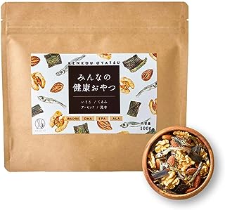 ナチュレライフ みんなの健康おやつ ミックスナッツ 100g おつまみ カルシウム DHA 小魚 アーモンド くるみ いりこ 昆布 子ども （1袋）
