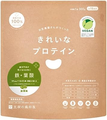豆腐の盛田屋 お豆腐屋さんがつくったきれいなプロテイン 鉄＋葉酸〈抹茶味〉300g