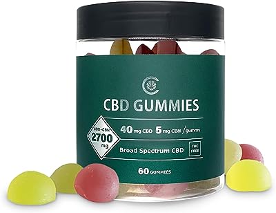 CannaTech CBD グミ CBN配合 高濃度ブロードスペクトラム【2700mg(CBD/40mg CBN/5mg 粒)】 高吸収処方 THCゼロ (60粒)