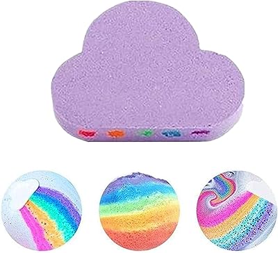 NXowzf 泡入浴剤 クラウドシェイプ シャワー入浴剤 レインボーバブル 石鹸ボール お風呂用 バスボム 5色 レインボーボム カラフル シャワー爆弾 子供用 大人用 (パープル)