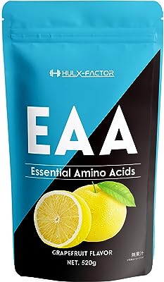 [グレープフルーツ味] 必須アミノ酸 サプリ EAA 人工甘味料不使用 ハルクファクター 520g 国産